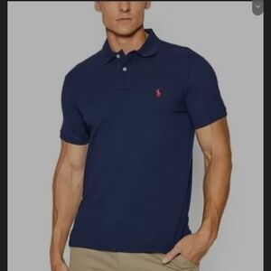 Polo Ralph Lauren Men's Short Sleeve-Knit Blue Navy polo golf shirt L